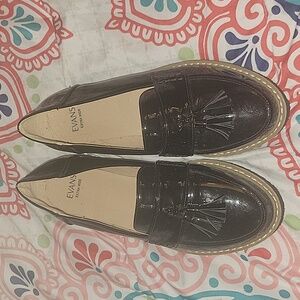 Black patent loafers
